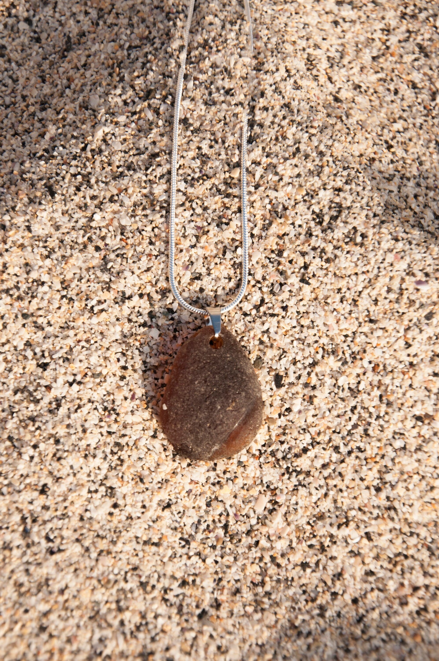 Cornish Sea Glass Necklace. Sterling Silver. Real Sea Glass