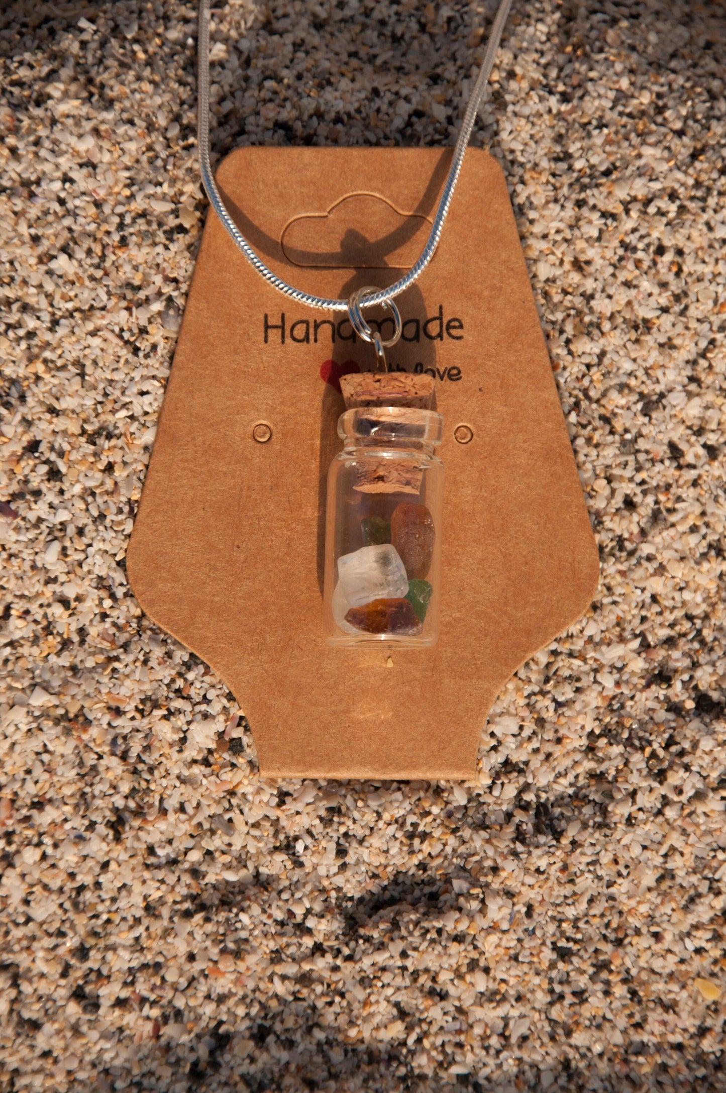 Cornish Bottled Sea Glass Sterling Silver Necklace. Real Sea Glass, Not Tumbled like a lot on Etsy
