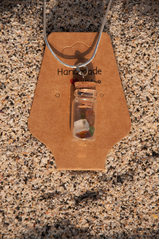Cornish Bottled Sea Glass Sterling Silver Necklace. Real Sea Glass, Not Tumbled like a lot on Etsy