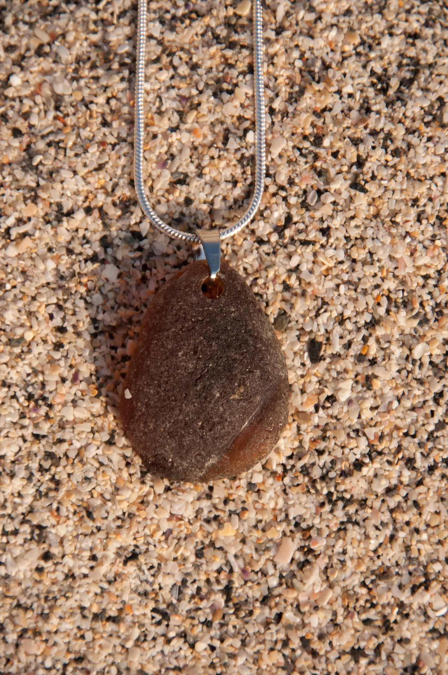 Cornish Sea Glass Necklace. Sterling Silver. Real Sea Glass