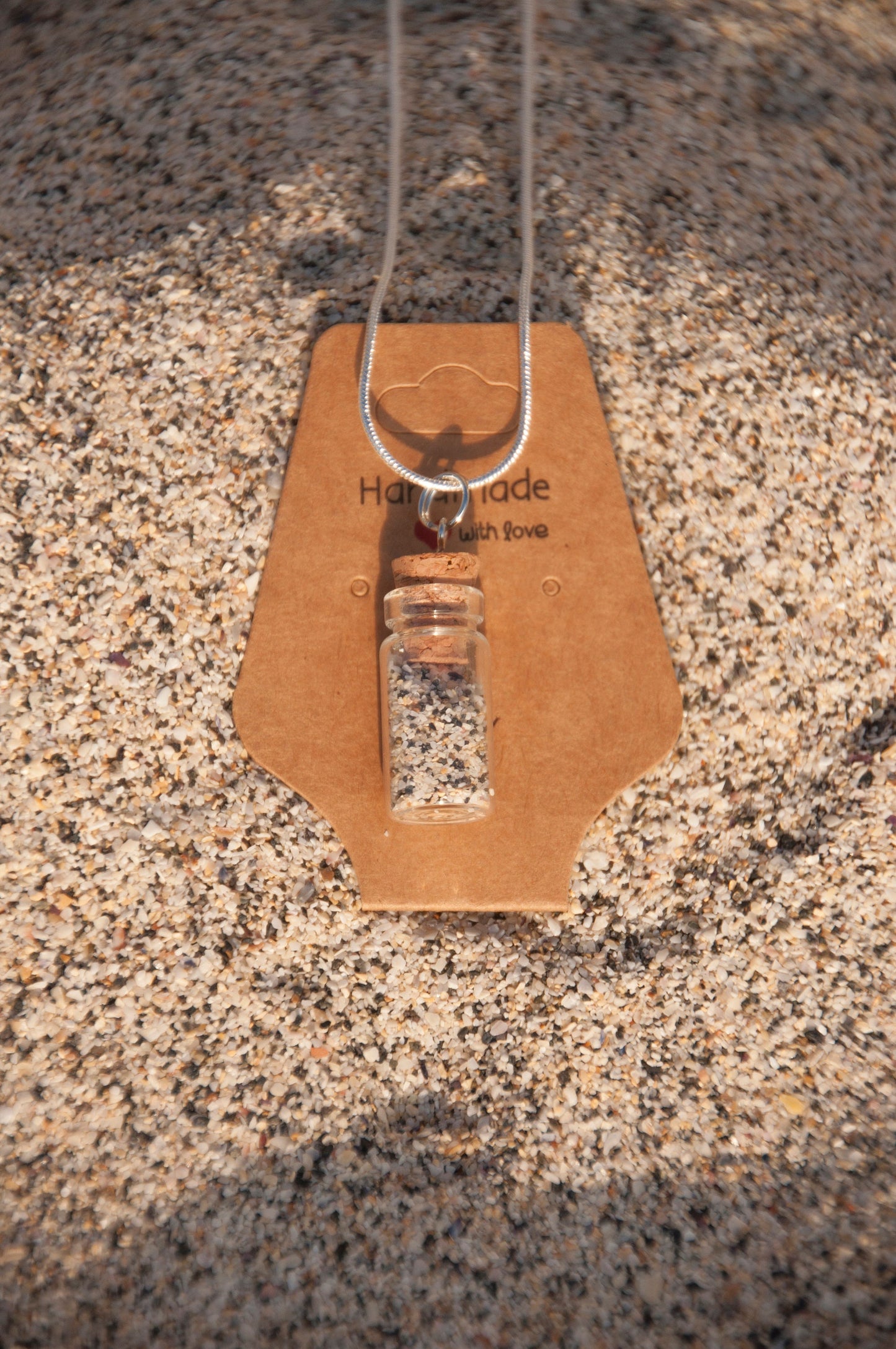 Cornish Bottled Sand Sterling Silver Necklace. Own a tiny bit of a Cornish beach