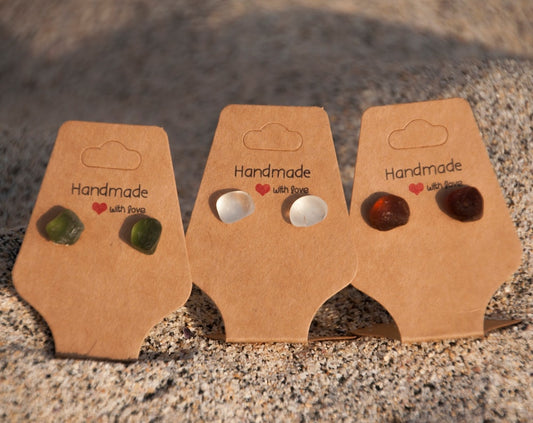 Cornish Sea Glass Stud Earrings
